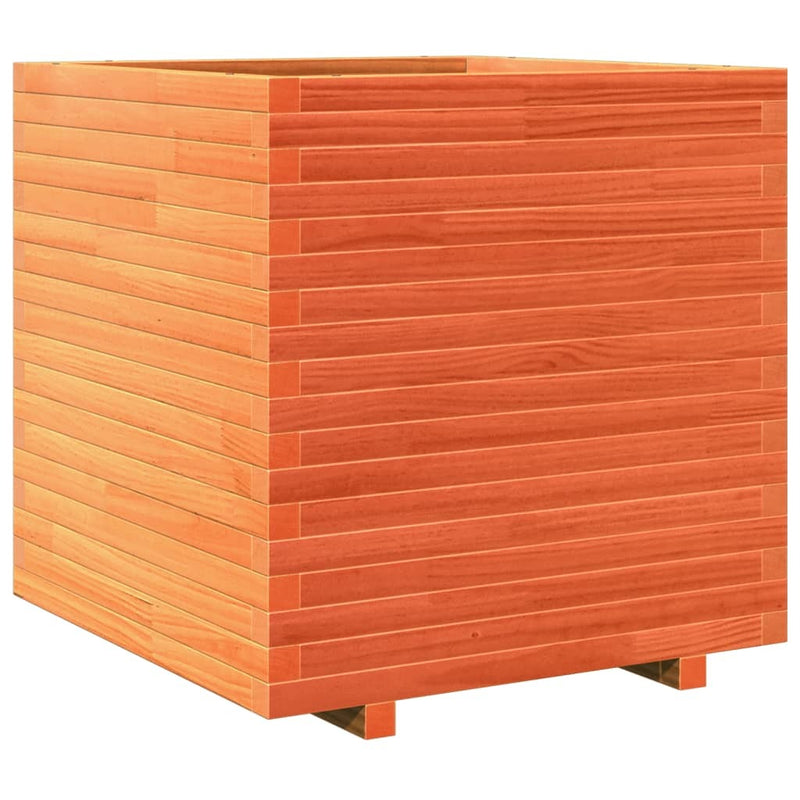 Garden Planter Wax Brown 70x70x72 cm Solid Wood Pine