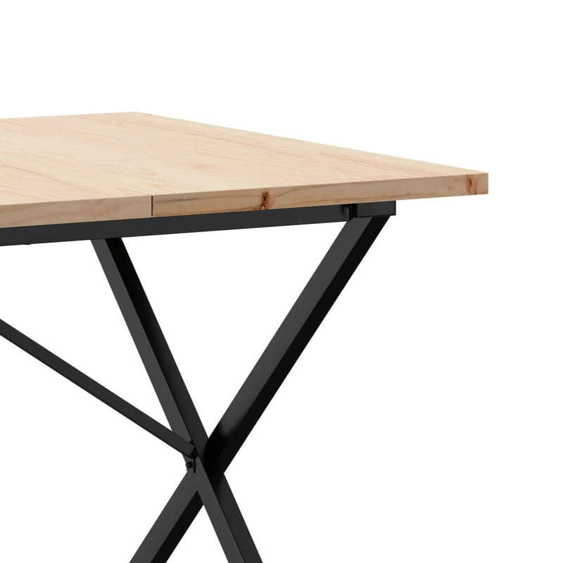 Dining Table X-Frame 180x90x75.5 cm Solid Wood Pine and Steel