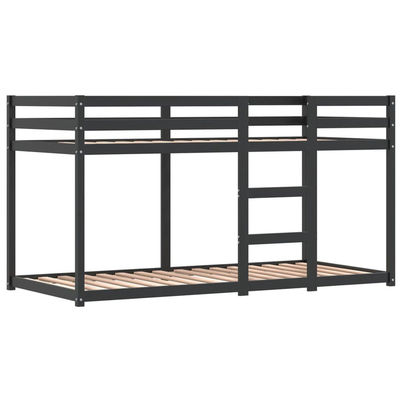 Bunk Bed without Mattress White&Black 90x200 cm Solid Wood Pine