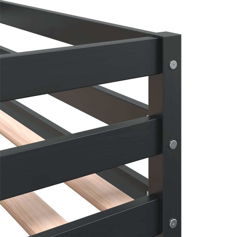 Bunk Bed without Mattress White&Black 90x200 cm Solid Wood Pine