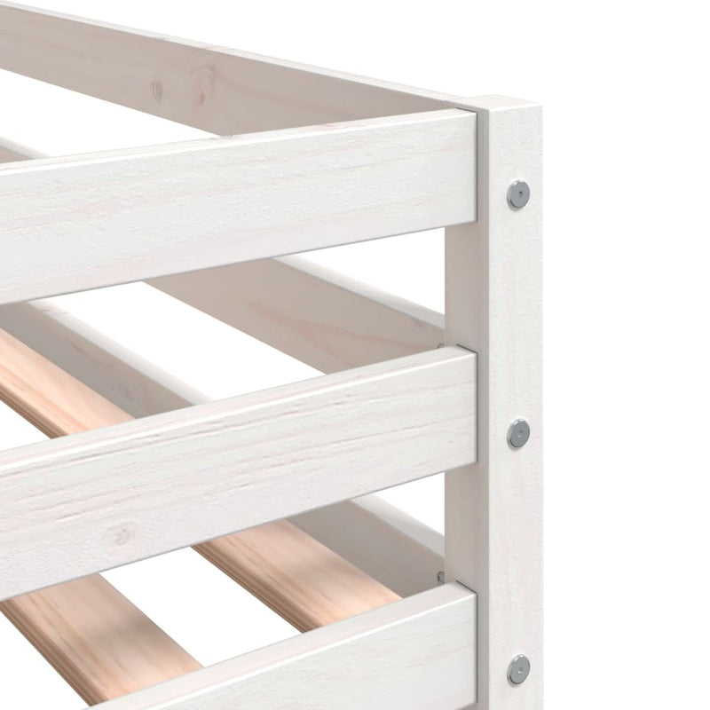 Bunk Bed without Mattress White&Black 90x200 cm Solid Wood Pine