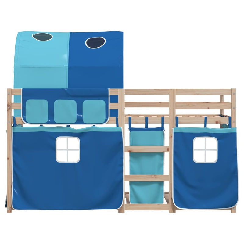 Bunk Bed without Mattress Blue 75x190 cm Small Single Solid Wood Pine