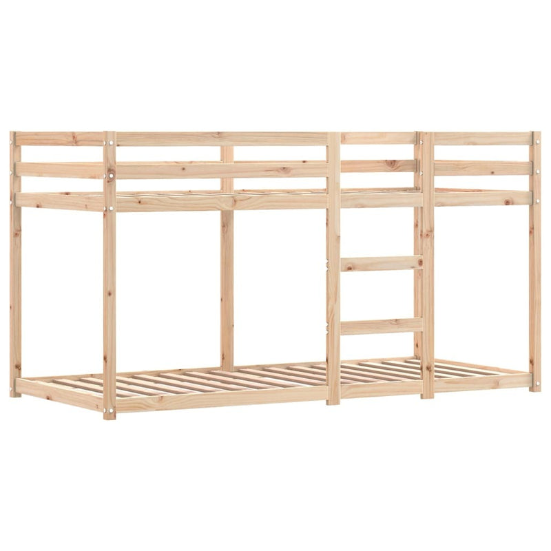 Bunk Bed without Mattress White&Black 90x200 cm Solid Wood Pine