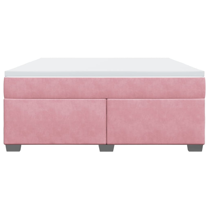 Box Spring Bed with Mattress Pink 180x200 cm Velvet