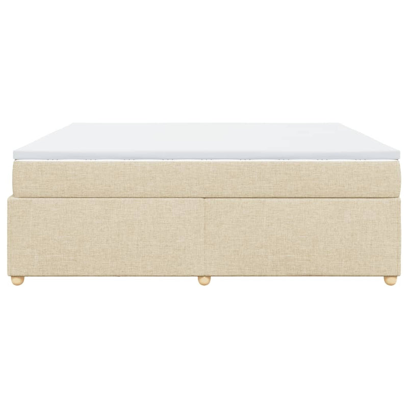 Box Spring Bed with Mattress Cream 180x200 cm Fabric