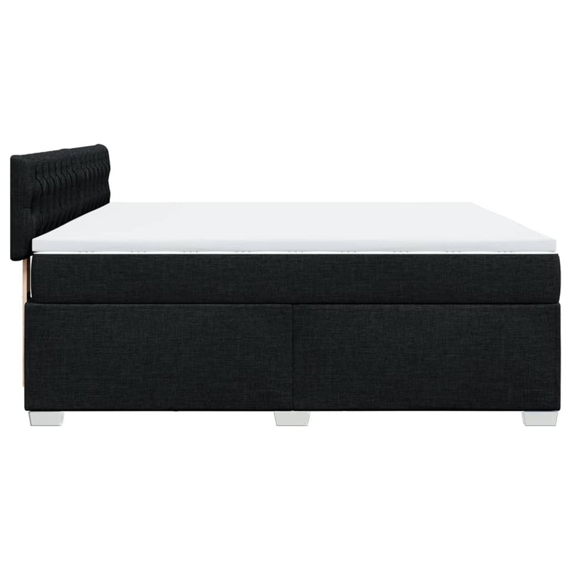 Box Spring Bed with Mattress Black 180x200 cm Fabric