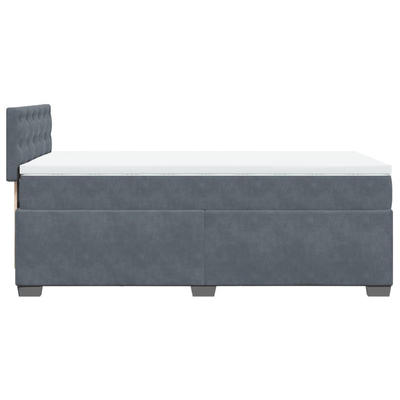 Box Spring Bed with Mattress Dark Grey 80x200 cm Velvet