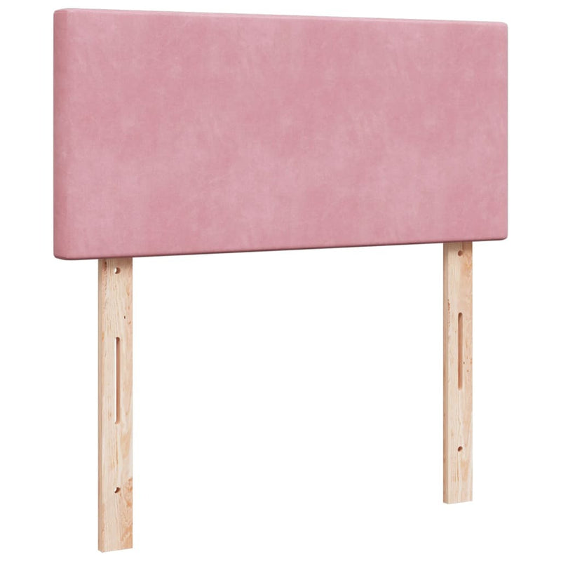 Box Spring Bed with Mattress Pink 90x190 cm Velvet