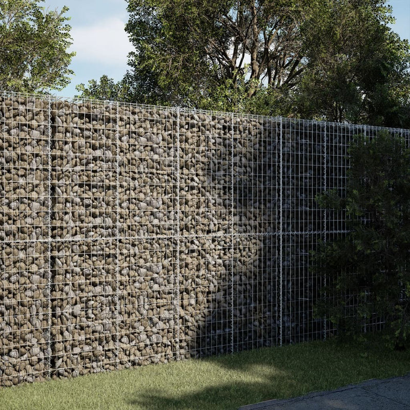 Gabion Basket with Cover 200x50x200 cm Galvanised Iron