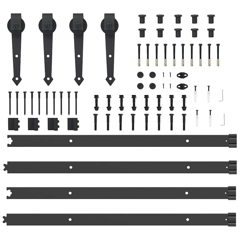 Sliding Door Hardware Kit 152,5 cm Steel Black