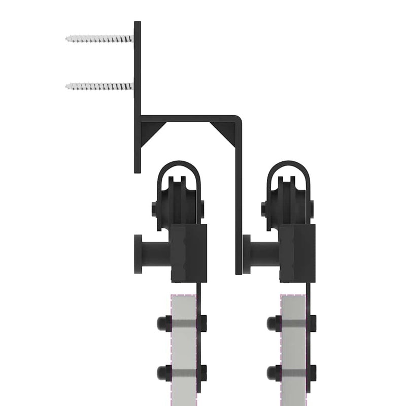 Sliding Door Hardware Kit 427 cm Steel Black