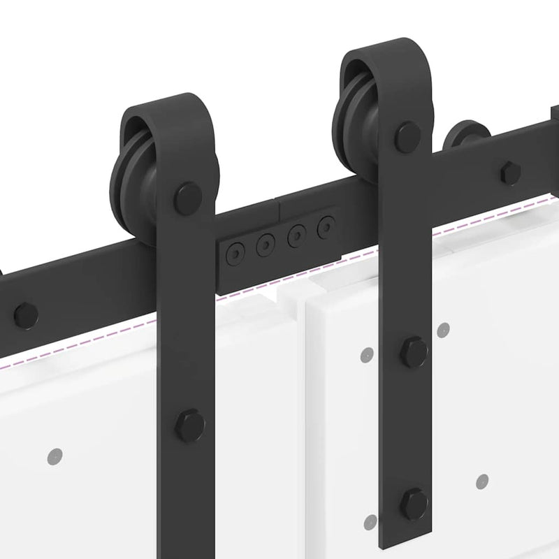 Sliding Door Hardware Kit 427 cm Steel Black