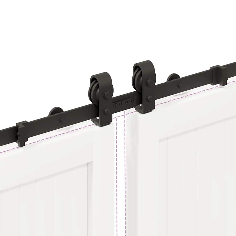 Sliding Door Hardware Kit 366 cm Steel Black