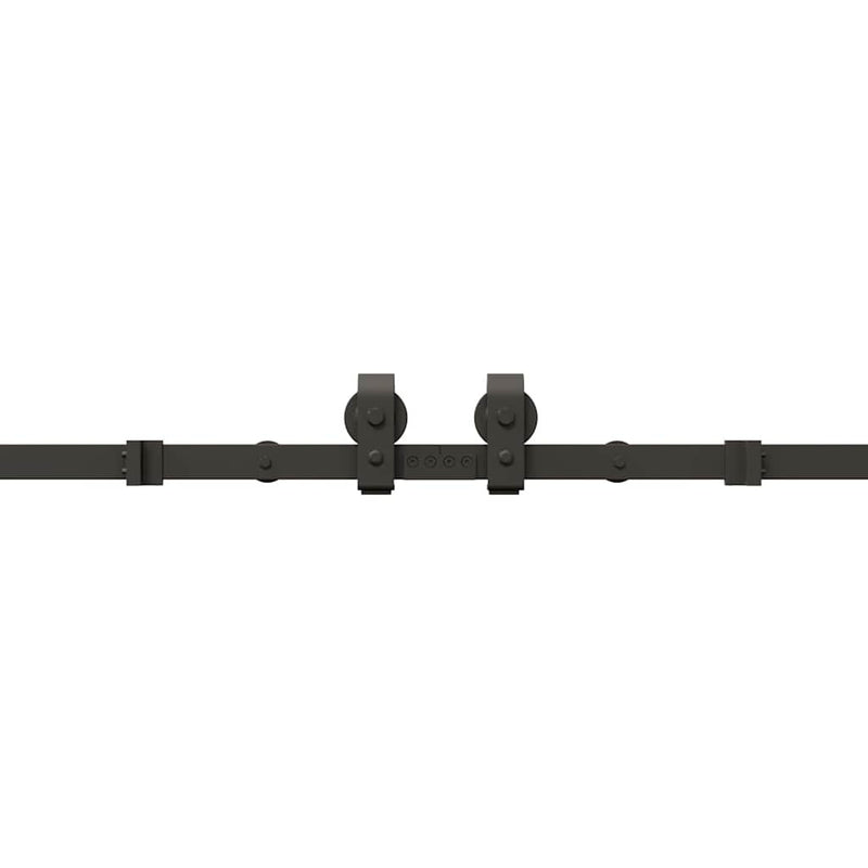 Sliding Door Hardware Kit 400 cm Steel Black