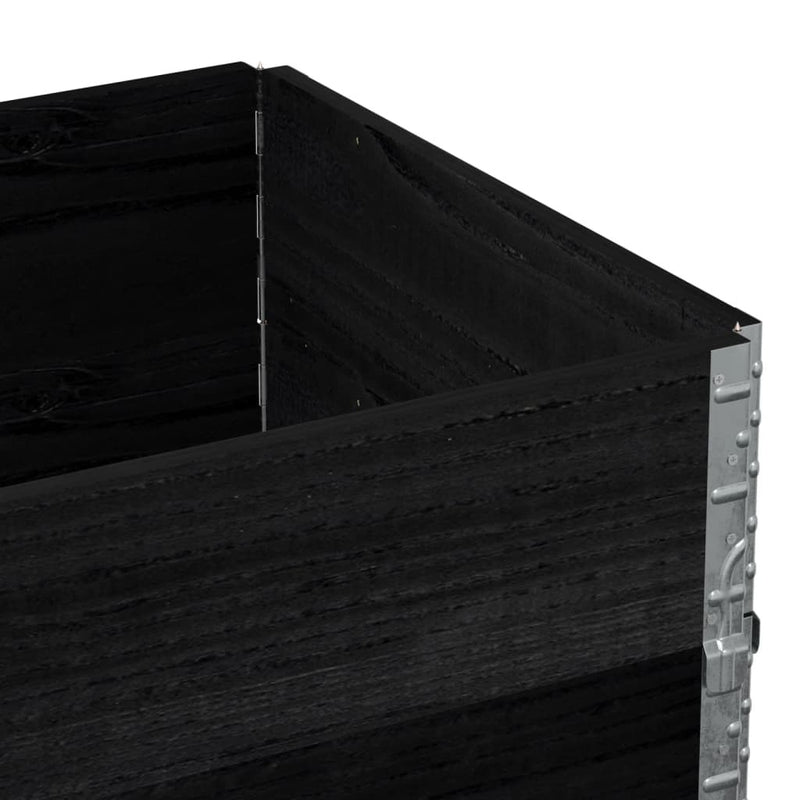 Garden Planter Black 80x60 cm Solid Wood Pine