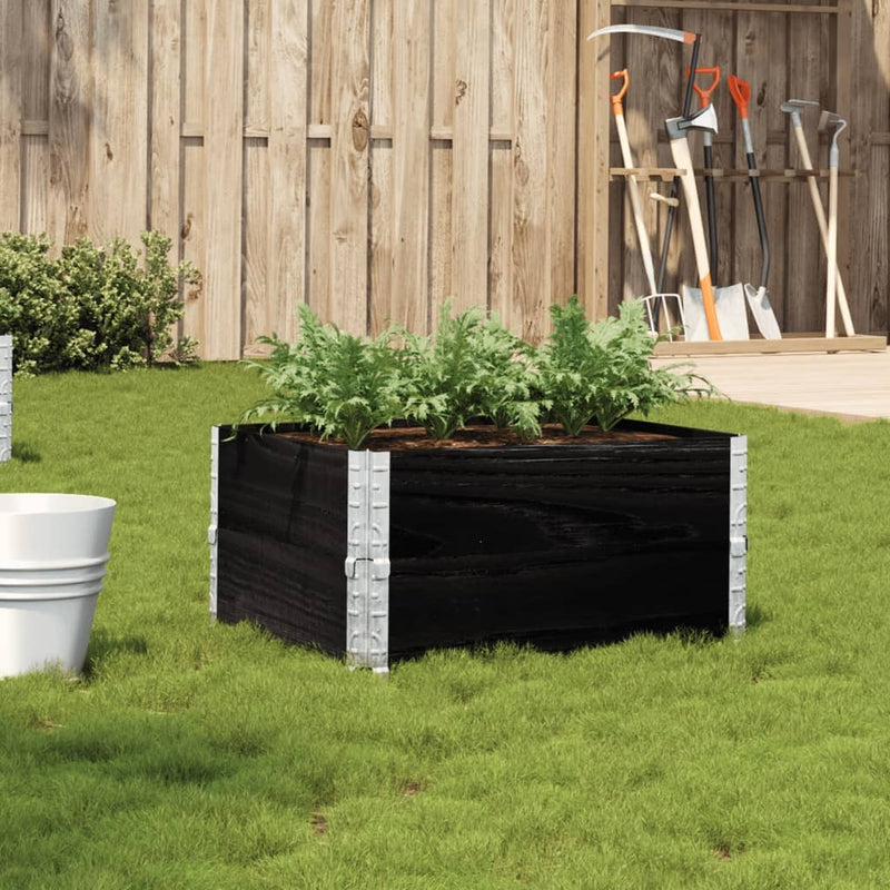 Garden Planter Black 80x60 cm Solid Wood Pine