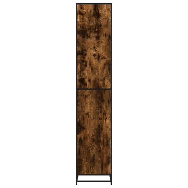 Bathroom Cabinet Smoked Oak 35x37.5x188.5 cm Engineered Wood and Metal