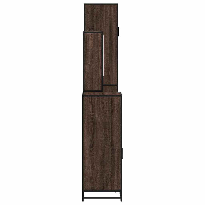 4?Piece Bathroom Furniture Set?Brown Oak Engineered Wood