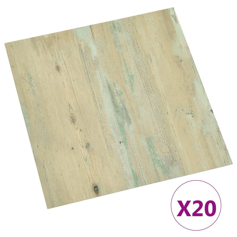 Self-adhesive Flooring Planks 20 pcs PVC 1.86 m Light Brown