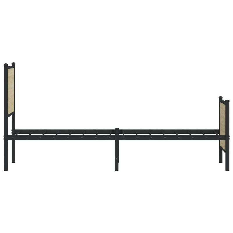 Metal Bed Frame without Mattress Sonoma Oak 140x200 cm