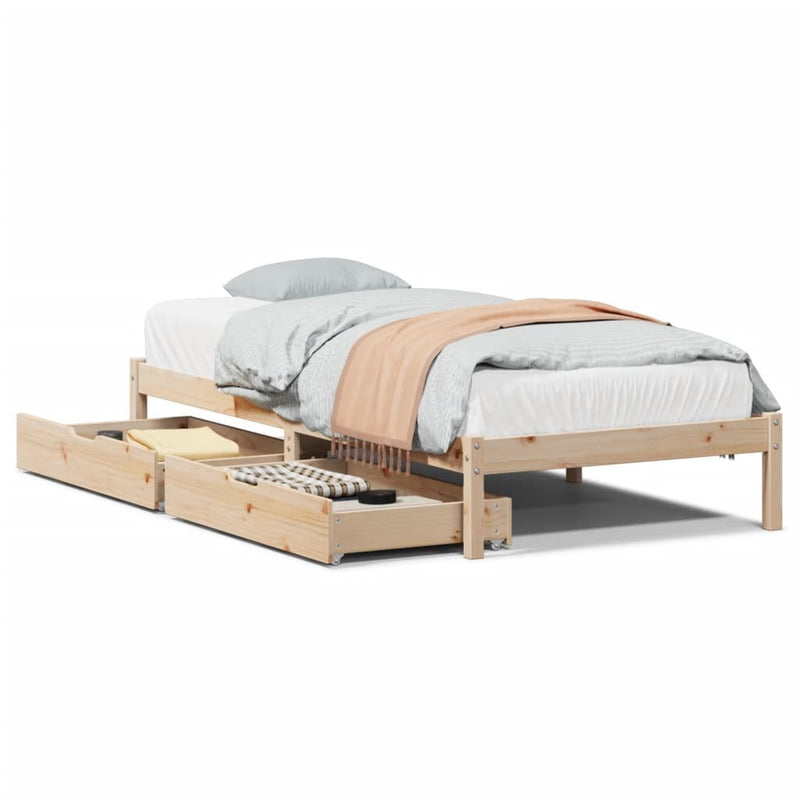 Bed Frame without Mattress 75x190 cm Small Single Solid Wood Pine