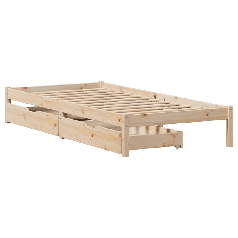 Bed Frame without Mattress 75x190 cm Small Single Solid Wood Pine