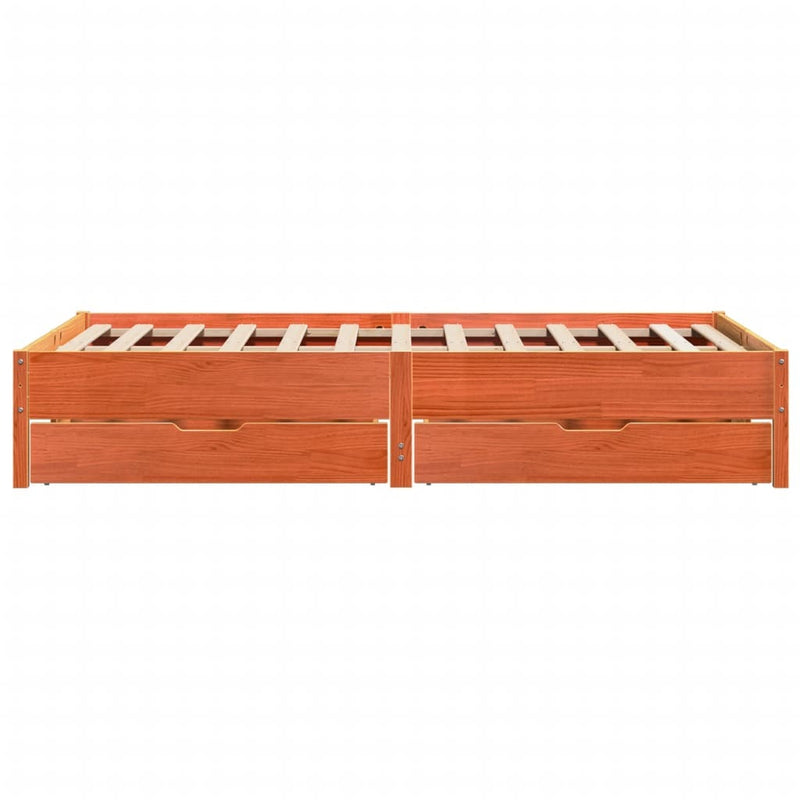 Bed Frame without Mattress Wax Brown 120x190 cm Small Double Solid Wood Pine