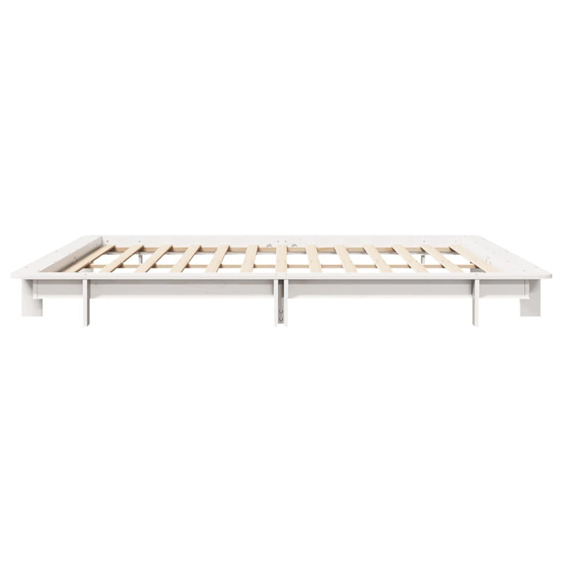 Bed Frame without Mattress White 180x200 cm Super King Solid Wood Pine