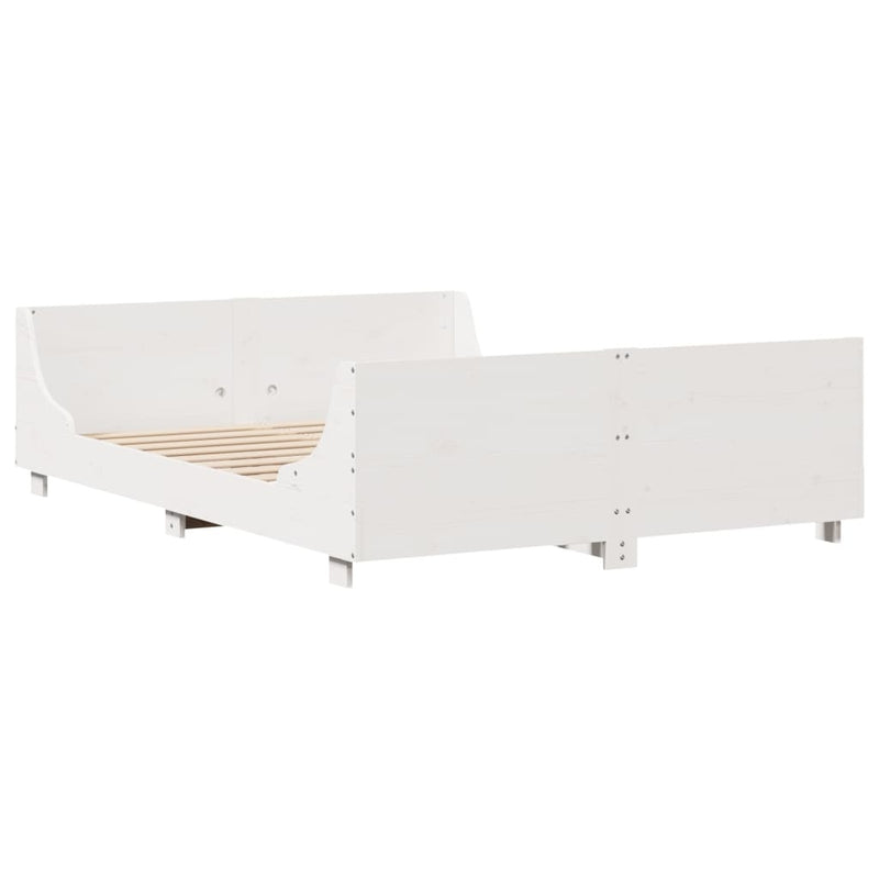 Bed Frame without Mattress White 140x200 cm Solid Wood Pine