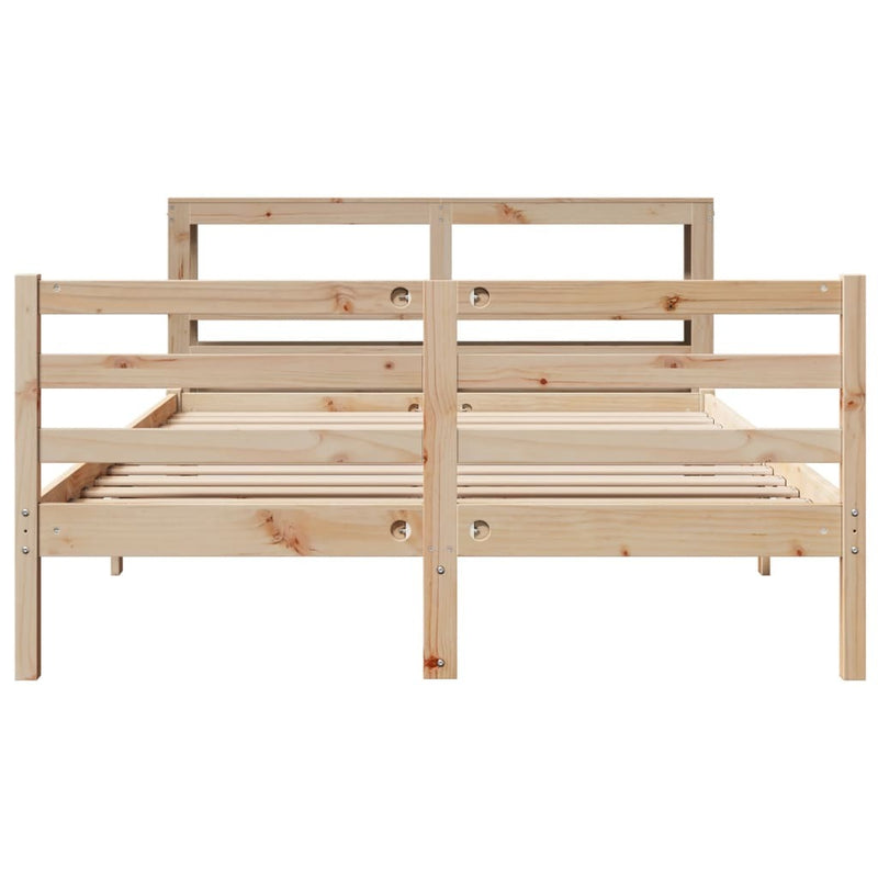 Bed Frame without Mattress 140x190 cm Solid Wood Pine