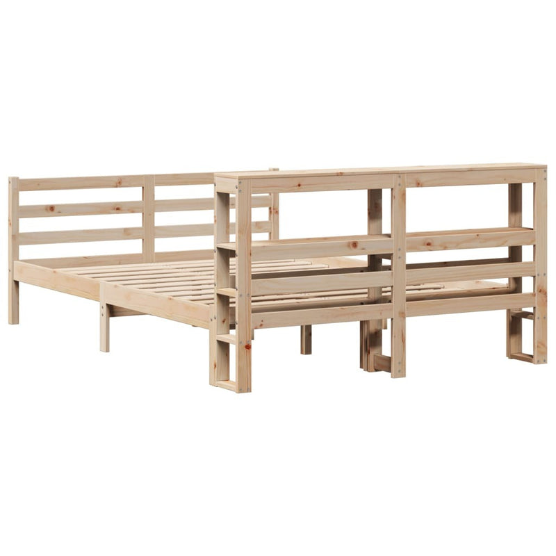 Bed Frame without Mattress 140x190 cm Solid Wood Pine