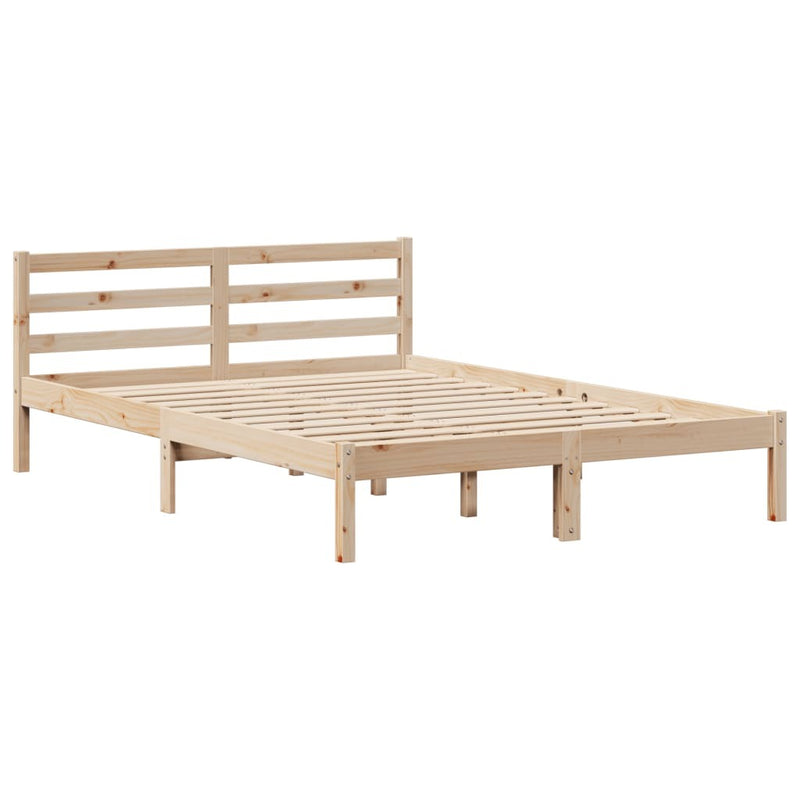 Bed Frame without Mattress 140x190 cm Solid Wood Pine