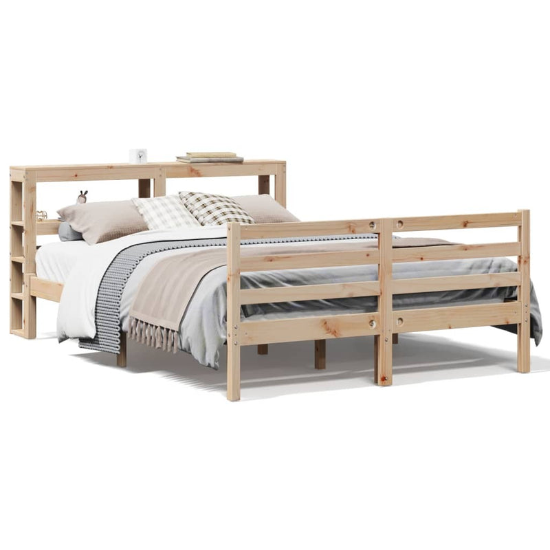 Bed Frame without Mattress 140x190 cm Solid Wood Pine