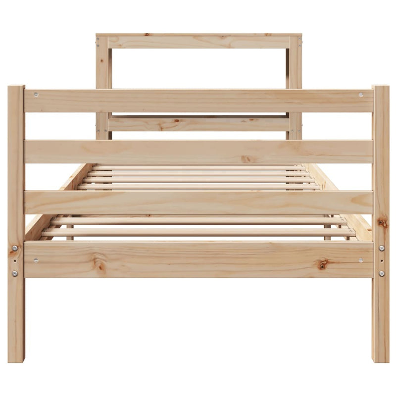 Bed Frame without Mattress 100x200 cm Solid Wood Pine