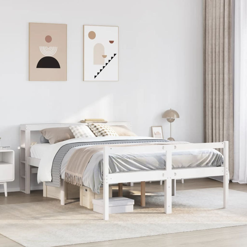 Senior Bed with Headboard without Mattress White 120x200 cm