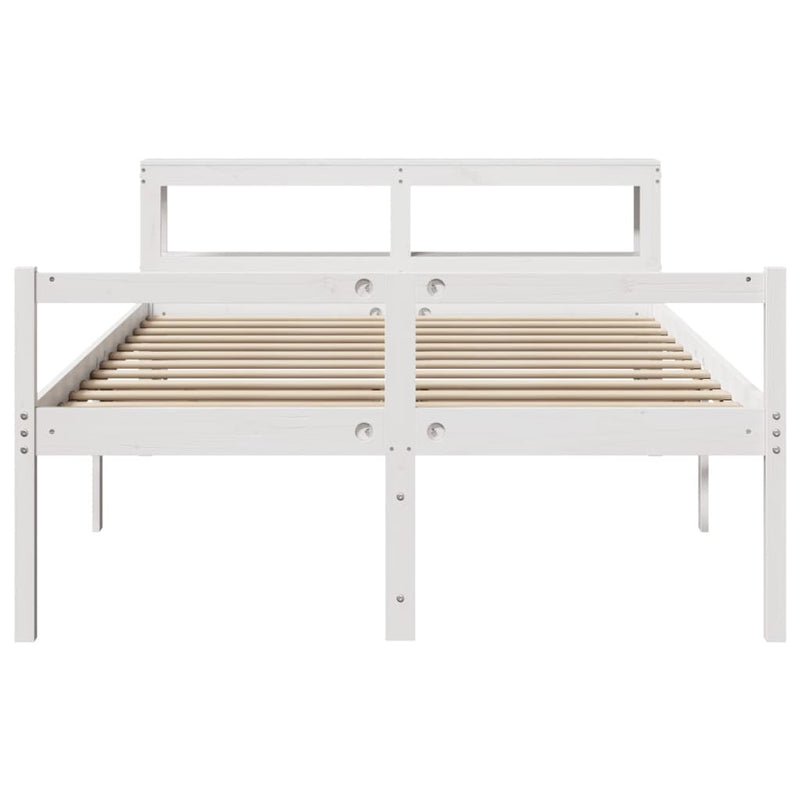 Senior Bed with Headboard without Mattress White 120x200 cm