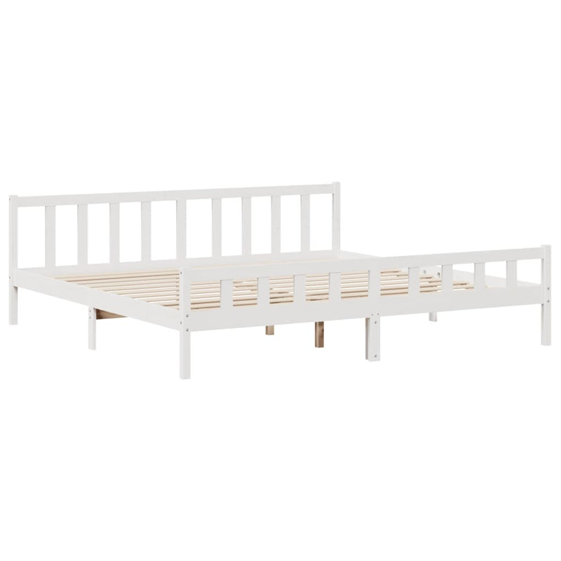 Bed Frame without Mattress White 180x200 cm Super King Solid Wood Pine