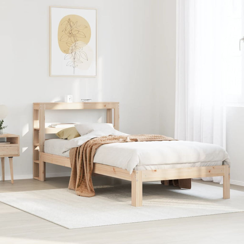 Bed Frame with Headboard without Mattress 75x190 cm Small Single