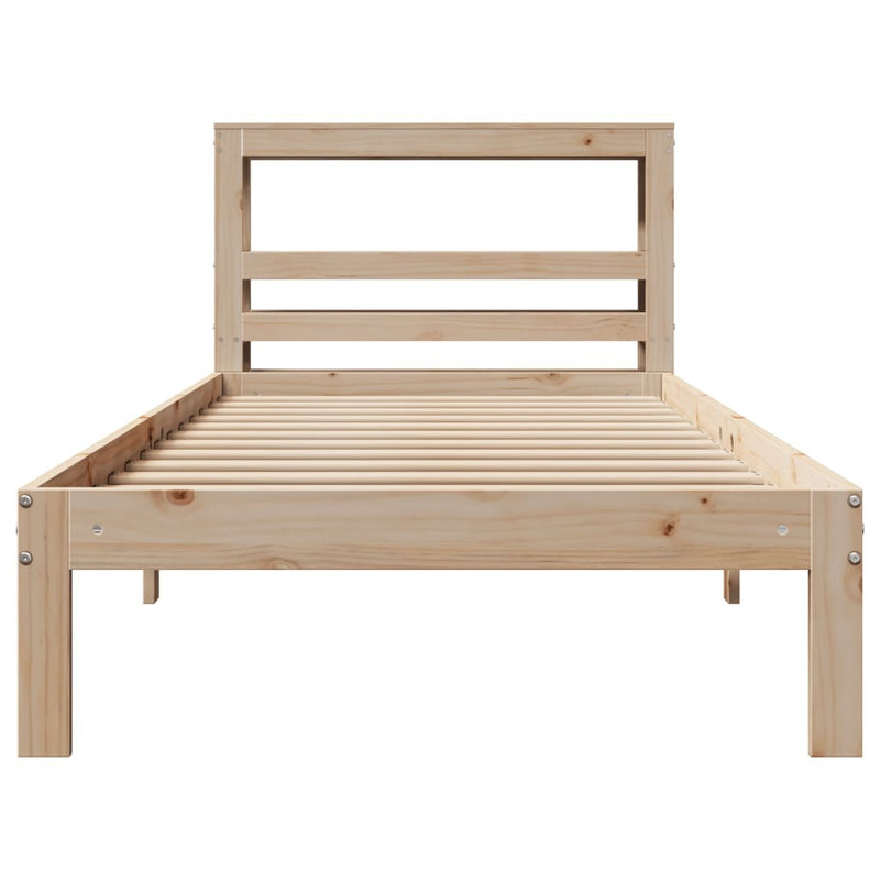 Bed Frame with Headboard without Mattress 75x190 cm Small Single