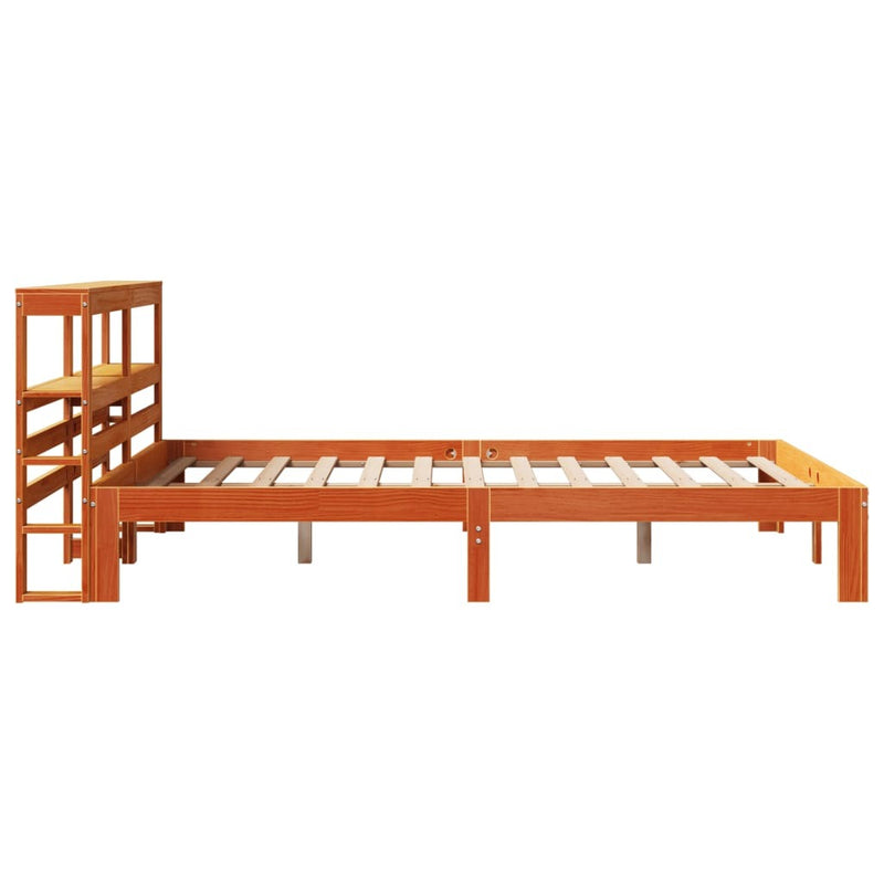 Bed Frame without Mattress Wax Brown 140x200 cm Solid Wood Pine