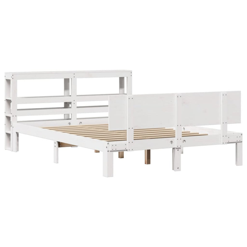 Bed Frame with Headboard without Mattress White 120x200 cm