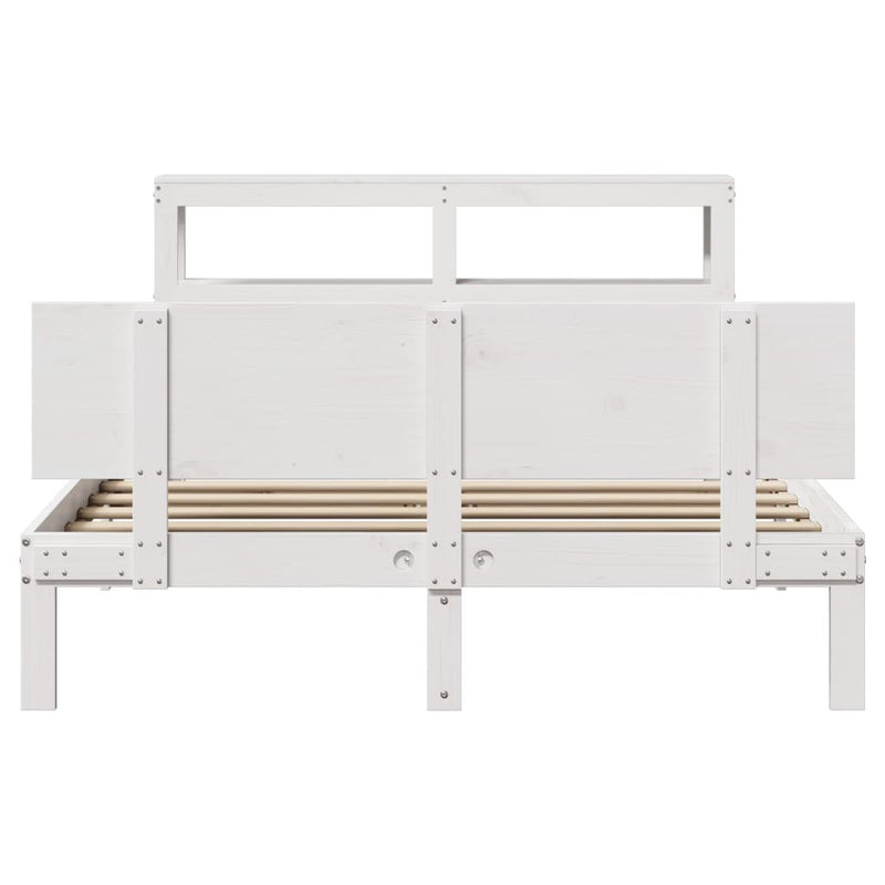 Bed Frame with Headboard without Mattress White 120x200 cm