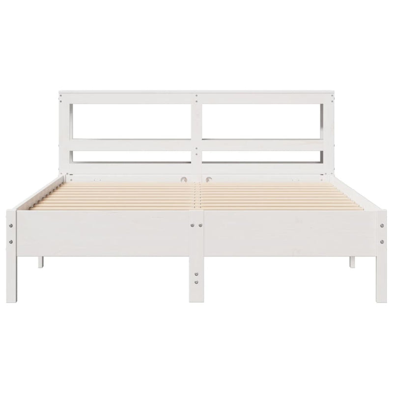 Bed Frame without Mattress White 160x200 cm Solid Wood Pine