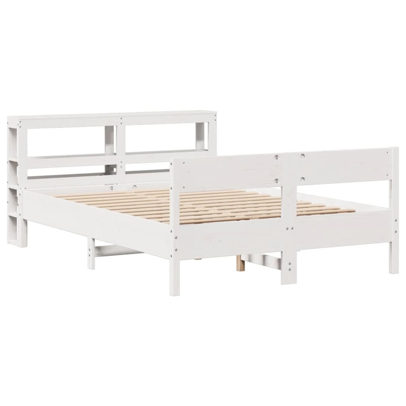 Bed Frame without Mattress White 140x200 cm Solid Wood Pine