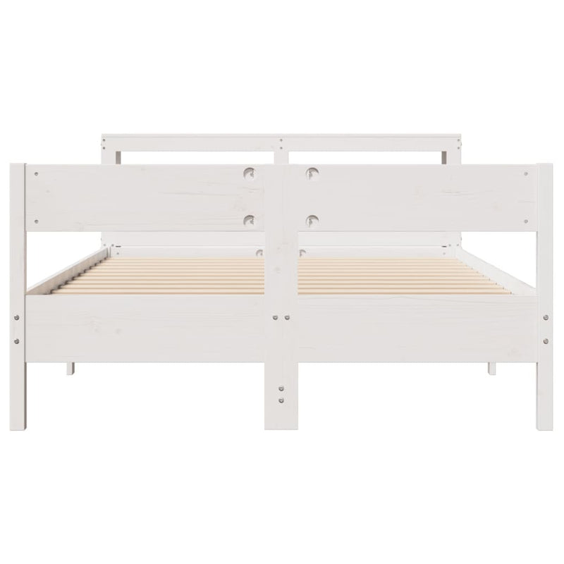 Bed Frame without Mattress White 140x200 cm Solid Wood Pine