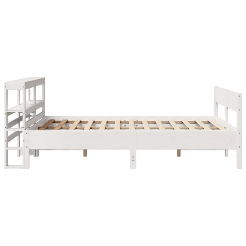 Bed Frame without Mattress White 140x200 cm Solid Wood Pine