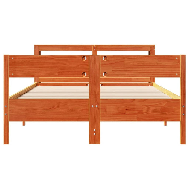 Bed Frame without Mattress Wax Brown 120x200 cm Solid Wood Pine