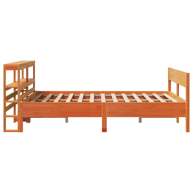 Bed Frame without Mattress Wax Brown 120x200 cm Solid Wood Pine