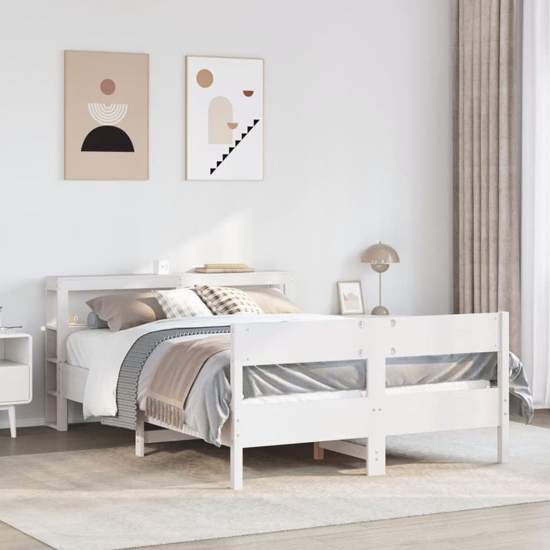 Bed Frame without Mattress White 120x190 cm Small Double Solid Wood Pine