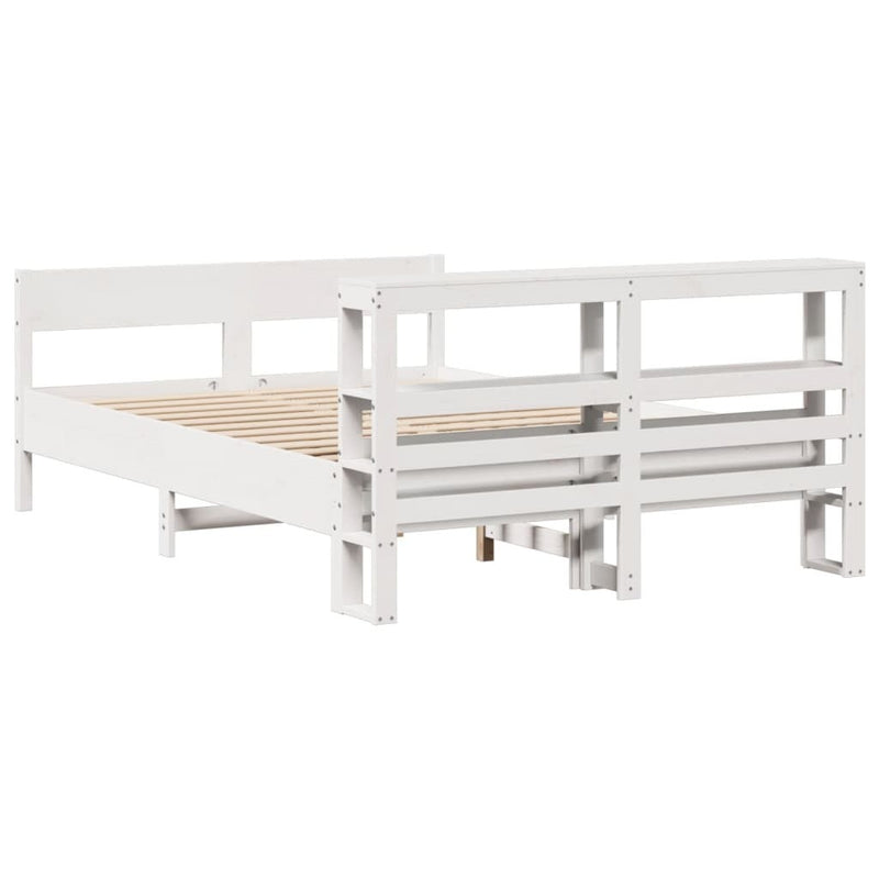 Bed Frame without Mattress White 120x190 cm Small Double Solid Wood Pine